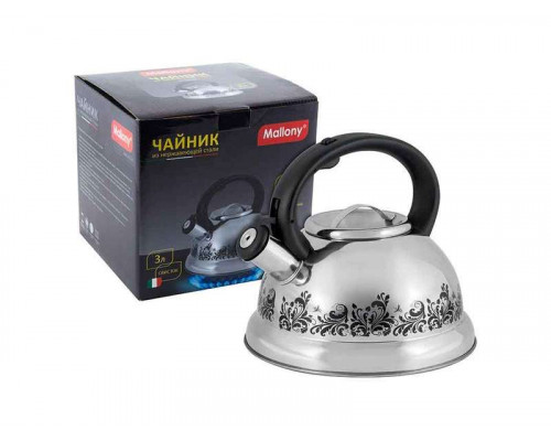Чайник Mallony MAL-0417A 002102 3л нерж сталь инд. свисток ручка пластик серебристый