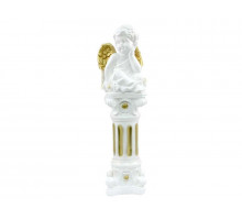 Статуэтка 0163(Ангел на колонне №2) ОГРОМНЫЙ 52см. белый с золот.