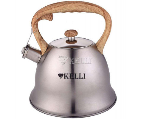 Чайник KELLI KL-4524 3л сталь свисток серебристый