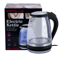 Чайник электрический Kamille KM-1701 стекло диск 1,5 л 2200 Вт