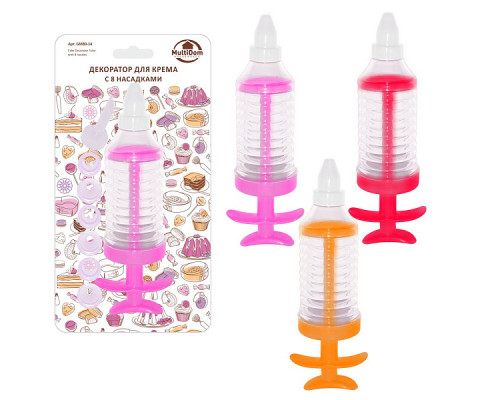 Декоратор для крема GM80-14 (8насад. ) 5х5х18см. пластик