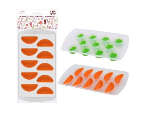 Форма для льда VL80-155 15х2,5х29см прямоугол. "Яблоко-апельсин" силикон
