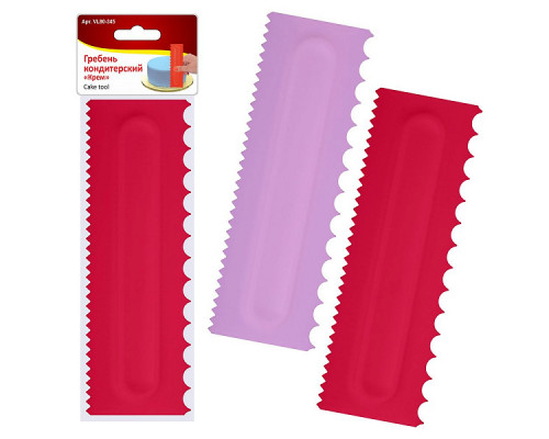 Гребень кондитерсий VL80-345 "Крем" 22,4х7,3х1см 12шт/уп. пластик