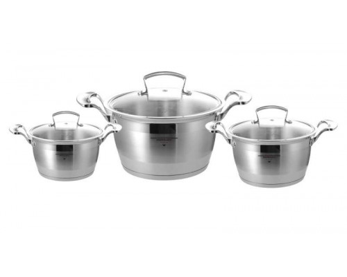 Кастрюли набор MC-1642 Mercury 6пр. 1,7/2,4/3,2л. с крышк. инд. нерж. ст.