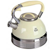 Чайник MERCURY MC-7833 3л нерж сталь инд. свисток светло-жёлтый/серебристый с декор