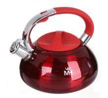 Чайник MERCURY MC-7835 3л нерж сталь инд. свисток красный с декор