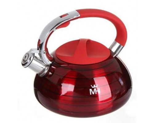 Чайник MERCURY MC-7835 3л нерж сталь инд. свисток красный с декор
