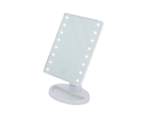 Зеркало косметич. EN-704(159940) Energy LED-подсветка складн. 16,5х21,5см. пластик бел.