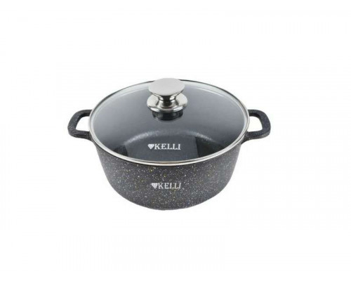Кастрюля KL-4092-32 Kelli 10л алюм. с крыш. ант. покр. черн. мрамор
