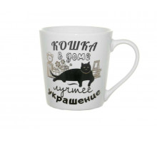 Кружка L2110085-2 "Кошкин дом", 0,375 л, фарф.