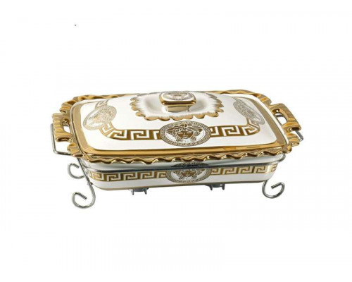 Мармит Kelli KL-176 с крыш. прямоугол. 2,5л. металич. подстав. керам.