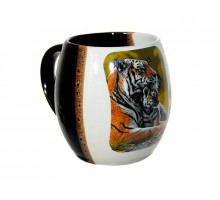 Чашка 1132 Славянская керамика Бочонок "Тигры микс" 0,35л керам.
