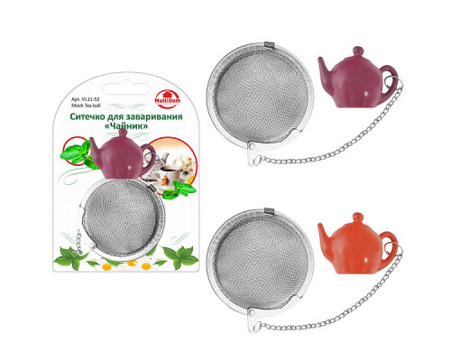 Ситечко для заваривания чая VL11-52 "Чайник" 4,5х4,5см. метал.