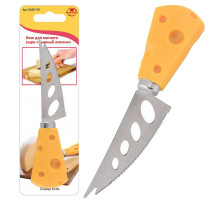 Нож для мягкого сыра DA50-139 "Сырный ломтик" 14х3,5см. нерж. ст. желт.