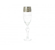 Бокалы для шампанского GN1521 GLASSTAR Свадьба сердце 0,2л 2пр. стекло