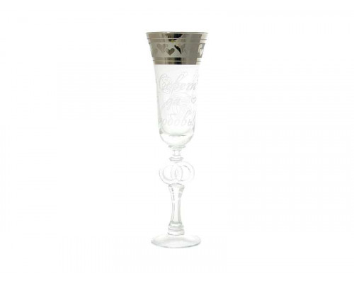 Бокалы для шампанского GN1501 GLASSTAR Свадьба сердце 0,2л 2пр. стекло