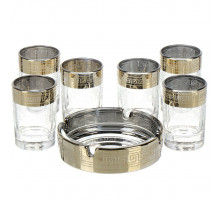 Пепельница+6стопок GN1_22(6) _1015_5 GLASSTAR "Барокко" 7пр. стекло