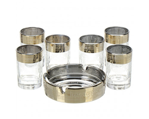 Пепельница+6стопок GN1_22(6) _1015_5 GLASSTAR "Барокко" 7пр. стекло