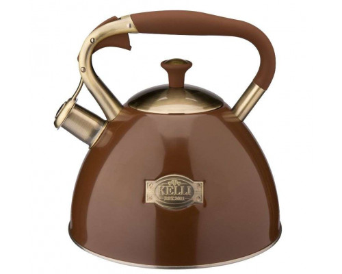Чайник KELLI KL-4554 3л нерж сталь свисток коричневый