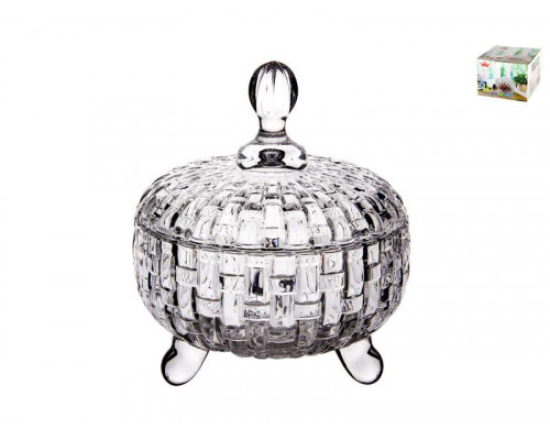 Сахарница YJZB-6501 КОРАЛЛ 15см "Mosaico" стекло с крыш. прозрачн.