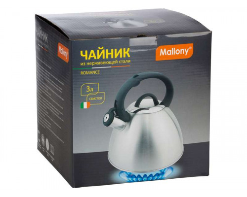 Чайник Mallony ROMANCE 008640 3л нерж сталь инд. свисток серебристый