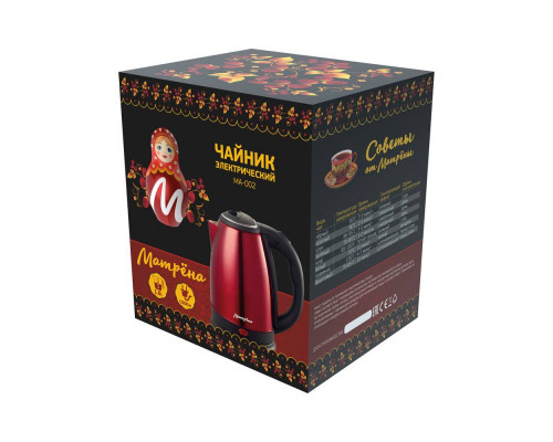 Чайник электрический Матрена МА-002 005409 1,8л нерж. сталь 1500Вт красный