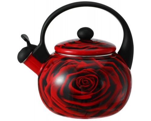 Чайник KELLI KL-4478 2,5л металл эмаль красный/чёрный