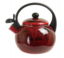 Чайник KELLI KL-4491 2,5л сталь эмаль красный/чёрный с декор
