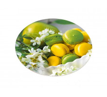 Доска стеклянная вращающаяся ДВ5-020 "Лимонные макарунс" 32см.