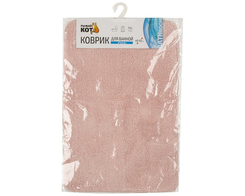 Коврик для ванной (102500) Рыжий кот "Pastel" 40х60см. микрофибра роз.