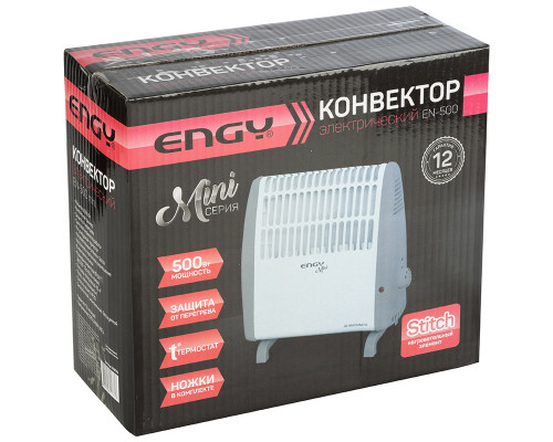 Конвектор электр. EN-500(016022) Engy 500Вт mini 25х27х10,5см. бел.