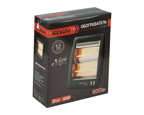 Обогреватель кварцевый EN-505(020400) Engy 800Вт mini 34х28х14см. серый
