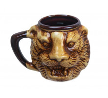 Чашка Славянская Керамика 1030 "Тигр", 0,5 л, глина, коричн.