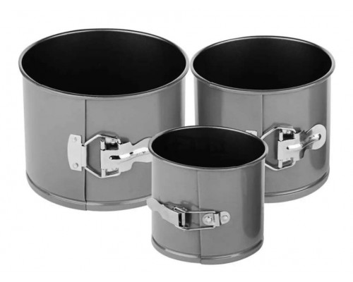 Формы для выпечки Kelli KL-045 ант. покр. кругл. 16х12,5/14х12/12х10см сталь