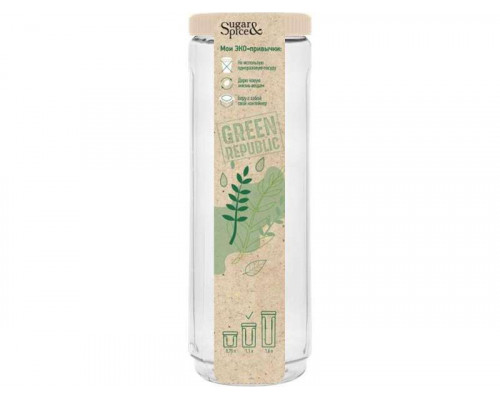 Банка д/сып.прод. SE2250GR 1,6л кругл. с крыш. пластик Green Republic