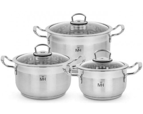 Посуда набор MC-1685 Mercury 1,7/2,5/3,3л "TURNO" 6пр.
