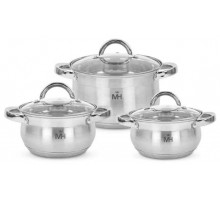 Посуда набор MC-1629 Mercury 1,7/2,3/3,4л "BELLY" 6пр.