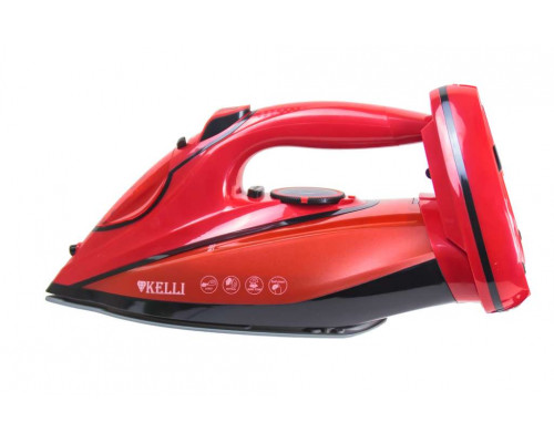 Утюг Kelli KL-1650К красный 2600 Вт керам.покр. пар самоочистка
