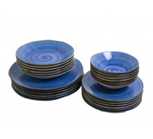 Посуда набор 11111-BLUE OMS 24пр. тарелки-4 вида керам. син.