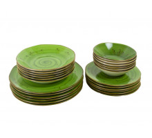 Посуда набор 11111-GREEN OMS 24пр. тарелки-4 вида керам. зелен.