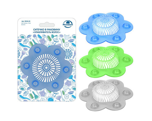 Ситечко для раковины DH34-35 "Цветок" 12,5см. пластик