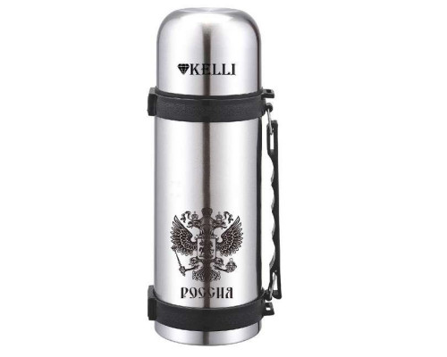 Термос Kelli KL-0979 1л 10см нерж. ст. серебристый глянец