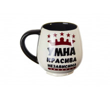 Набор кружек 6 пр. Славянская Керамика "Приколы" 22871, 0,45 л, керам., бел./коричн.