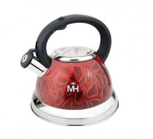 Чайник MERCURY MC-7826 3л нерж сталь инд. свисток красный с декор