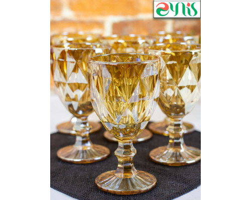 Бокалы для вина набор ФэнТорг 48-004 48-004 6 0,33л  стекло жёлтый рельеф