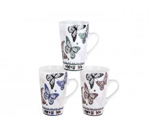 Кружка КОРАЛЛ "Бабочки" 5169, 0,4 л, керам., микс