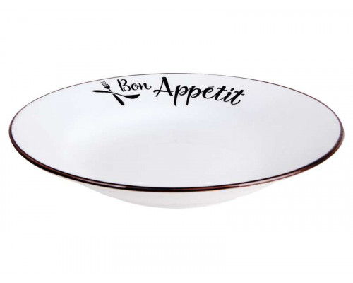 Тарелка суповая КОРАЛЛ Bon Appetit YXD05 0,5л 20см керамика белый