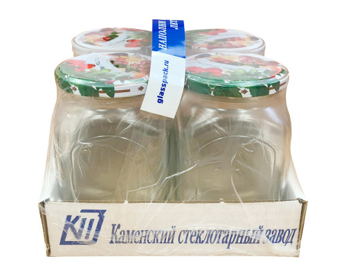 Банки набор (007932) ТО Кубышка 0,72л с крыш. 4шт. стекло
