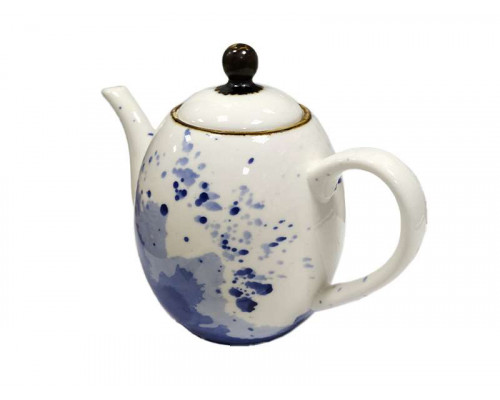 Заварочный чайник 48445 ФэнТорг керам. 1,2л бел-голуб.