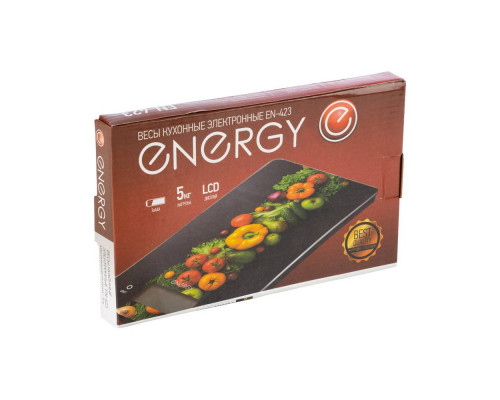 Весы кухон. электр. EN-423(101230) Energy "Овощи" м.вес-5кг. стекло черный